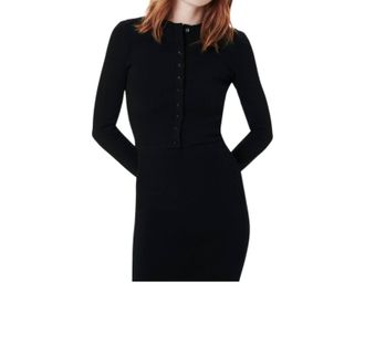 Victoria Beckham Fitted Crop Cardigan In Black