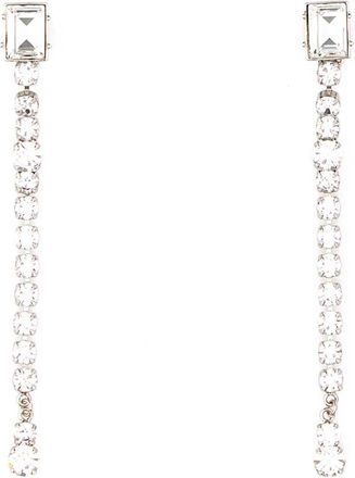 Alessandra Rich Embellished Metal Earrings - Dames - Oorbellen - Grijs - ONE Size - Accessoires