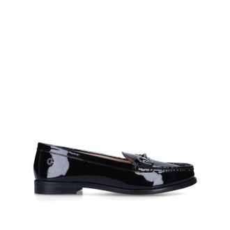 Carvela Womens Patent Leather Snap Loafers - Black - Size UK 3