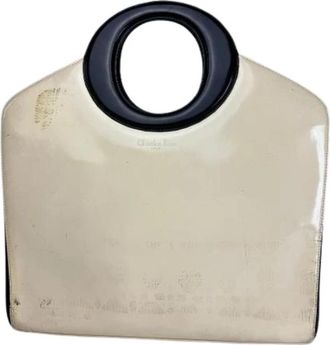 Dior Pre-owned Vintage Patent Handbag - Dames - Vintage Handtas - Beige - ONE Size - Leer - Vintage