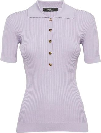 Versace Ribgebreide polotop - Paars