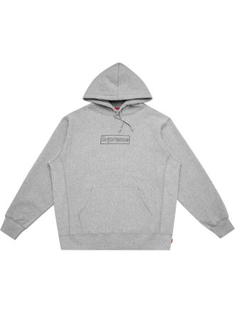 SUPREME Kaws Chalk Logo hoodie - men - Cotton - S - Grey