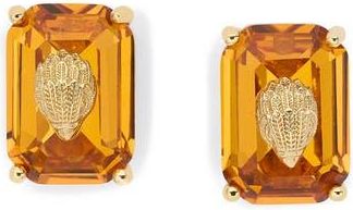 Kurt Geiger Emerald Cut Crystal Eagles Head Stud Earrings in Topaz at Nordstrom Rack