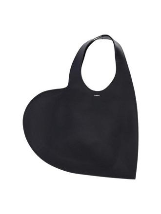 Coperni Heart-Shaped Black Calf Leather Tote Bag