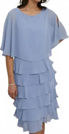 Frank Lyman Design Woven Tiered Dress In Periwinkle