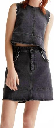 Compa&ntilde;&iacute;afant&aacute;stica Detail Denim Skirt In Black
