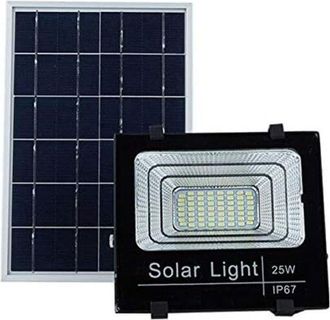 OEM Luz Solar De Radiofrecuencia De 25 W Con Control Remoto Ip67, Iluminaci&oacute;n Led Exterior Para Jard&iacute;n Y Calle, Panel Solar