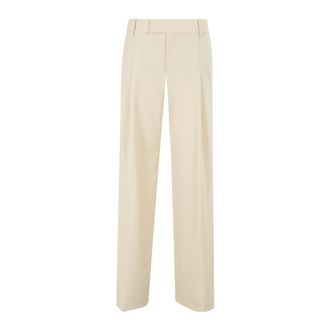Federica Tosi Broeken, Dames, Beige, XS, Wijde Broek