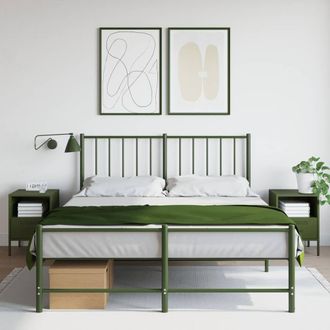 Berkfield Home Bedside Cabinets 2 pcs Olive Green 36x39x50.5 cm Steel