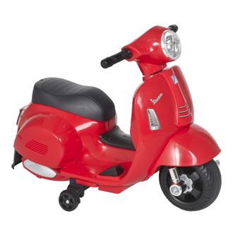 OEM Moto El&eacute;ctrica Vespa Para Ni&ntilde;os De 18-36 Meses Moto De Bater&iacute;a 6v Con Faro Bocina Y 4 Ruedas Motocicleta Infantil Con Licencia 66,5x38x52 Cm Rojo