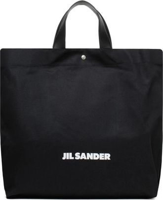 Jil Sander Zwarte Flat Shopper Tas - Heren - Shoppers - Zwart - ONE Size - Katoen - Tassen