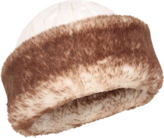 Mountain Warehouse Womens Furry Hat - Faux Fur, Fleece Lined - For Winter Travel Cream