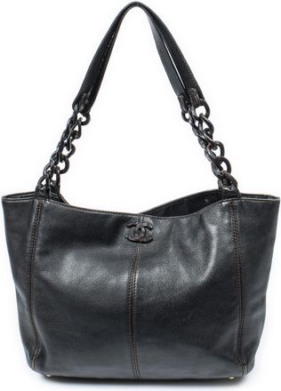 Chanel Wooden Chain Shopping Tote Schoudertas