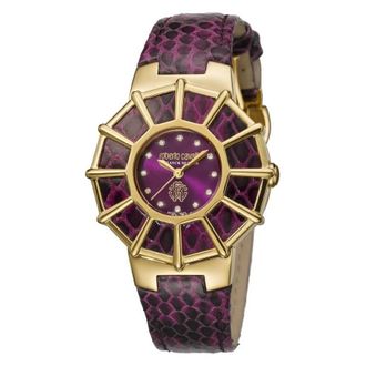 Roberto Cavalli Webbing by Franck Muller Quartz Diamond Purple Dial Ladies Watch