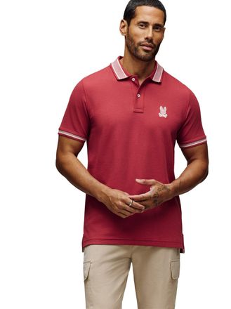 Psycho Bunny Mens Garnet Harlow Pique Polo Shirt - Red - Size X-Large