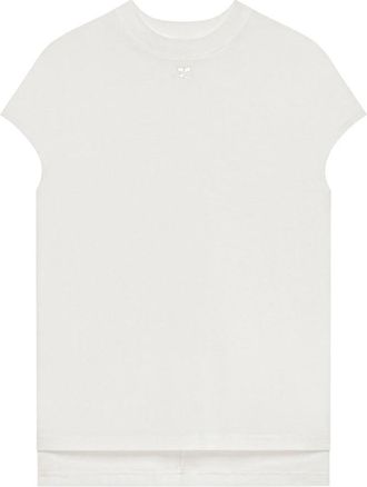 Courr&egrave;ges Oversized T-shirt - Dames - T-shirts - Wit - XS - Katoen - Tops