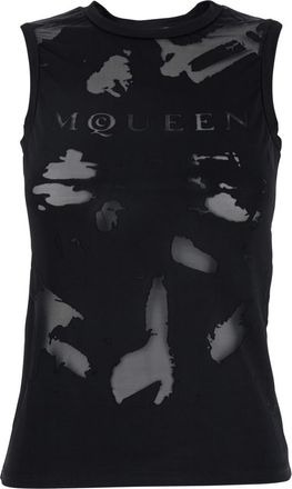 Alexander McQueen Black Sleeveless T-shirt