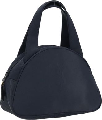 Saint Laurent Vintage Handbag Nylon Black Nylon Handbag (Pre-Owned)