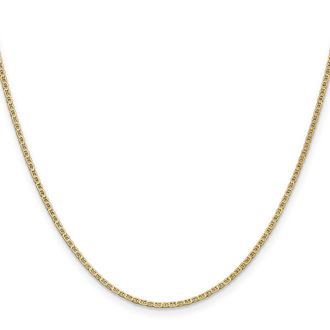 Diamond2Deal 14k Yellow Gold 1.5mm Lightweight Flat Anchor Link Pendant Chain Necklace