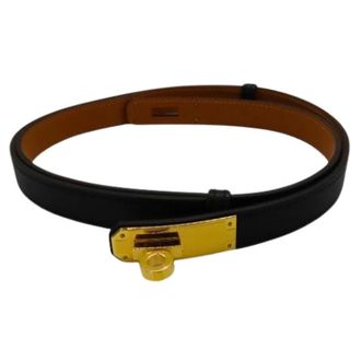Herm&egrave;s Pre-owned Kelly Epsom Belt - female - Herm&egrave;s Vintage - Vintage Belts - Black - ONE SIZE - Pre-owned