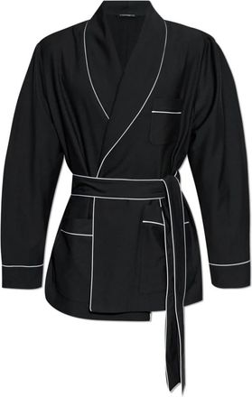 Dolce & Gabbana Wollen badjas - Heren - Badjassen - Zwart - S - Wol - Nachtkleding
