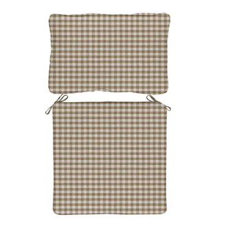 Ballard Designs Replacement Seat and Back Cushion with Zipper - 26x42 - Box Edge, Gale Gingham Fawn - Ballard Designs