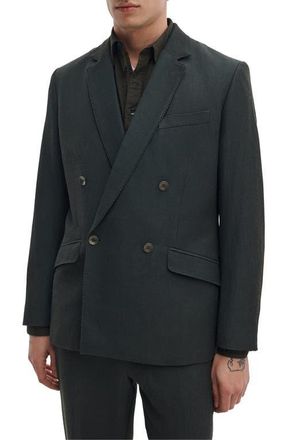 Rag & Bone Butler Double Breasted Wool Blend Blazer in Charcoal Green at Nordstrom, Size 38Regular