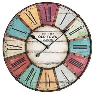 TFA Dostmann Tfa-dostmann 60.3021 Reloj De Mesa O Pared Reloj Mec&aacute;nico C&iacute;rculo Cian, Marfil, Rojo, Amarillo