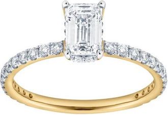 LuvMyJewelry Fiora 14K Yellow Gold Emerald Cut Lab Grown Diamond Hidden Halo Engagement Ring - 1.65 ctw at Nordstrom, Size 7.5