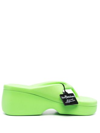 forBitches Slippers met verfraaide neus - Groen