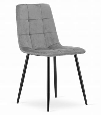 OEM Silla Kara - Terciopelo Gris Claro / Patas Negras X 1