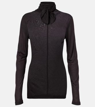 Christophe Lemaire Top in jersey con fiocco