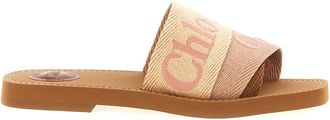 Chlo&eacute; Rosewood Brown Logo Sandals