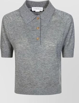 Victoria Beckham fine-knit wool polo top