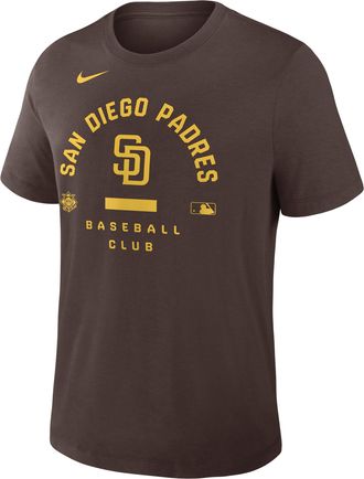Nike San Diego Padres Authentic Collection Early Work Nike Mens Dri-FIT MLB T-Shirt in Brown | 034J20QPYP-HXK