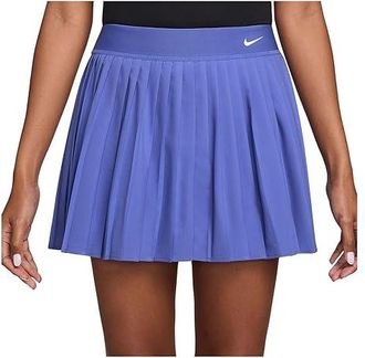 Nike Victory Dri-FIT High-Waisted Pleated Tennis Skirt Womens Workout Sapphire/White : XL (US 16-18), Elastane/Polyester