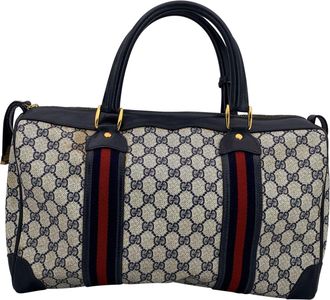 Gucci Gucci Vintage Stoffen Handtas Ophidia Boston