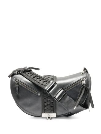 Dior 2002 schoudertas met gevlochten details - Zwart