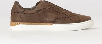 Fendi Sneakers slip-on City in pelle martellata e nabuk con logo stampato