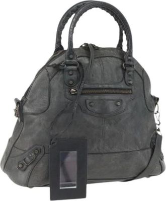 Balenciaga Pre-owned Handbags, female, Black, Size: ONE SIZE Pre-owned Vintage Leather Handbag