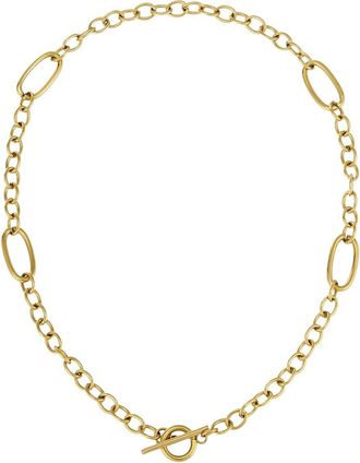 Adornia Adornia 18K Plated Stainless Steel Mixed Link Toggle Necklace