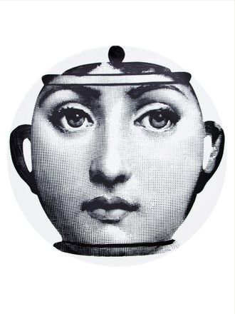 Fornasetti Piatto con viso - Bianco