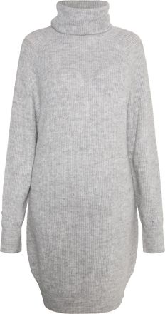 Usha Gebreide jurk Dames licht grijs melange