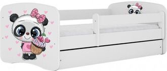 Topeshop Topeshop - happy - Childrens panda bed 180 x 80 cm base + mattress + drawers