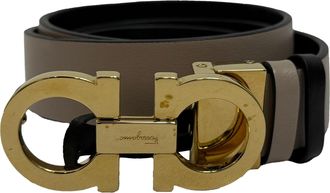 Ferragamo Ferragamo Gancici riem met gesp in bruin kalfsleer