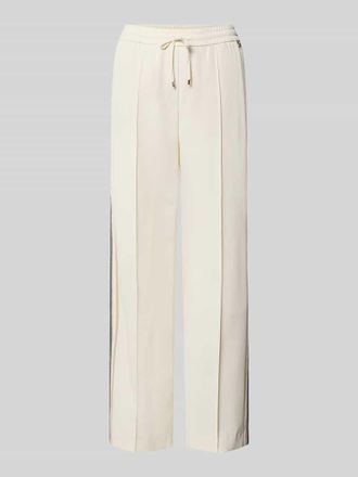 Marc Cain Hose mit elastischem Bund und Galonstreifen in Offwhite, Gr&ouml;&szlig;e 34