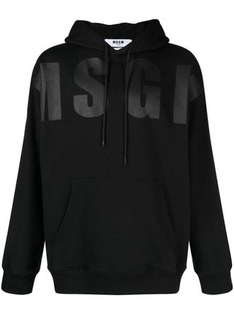 Msgm appliqu&eacute; logo hoodie - Black