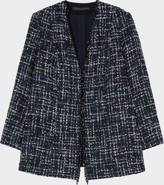 Marina Rinaldi Plus Size Tattico Bead-Trim Tweed Jacket