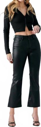 Hidden Jeans High Rise Coated Crop Flare Jeans In Black