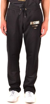Moschino Black Cotton Trousers With Drawstring Waistband